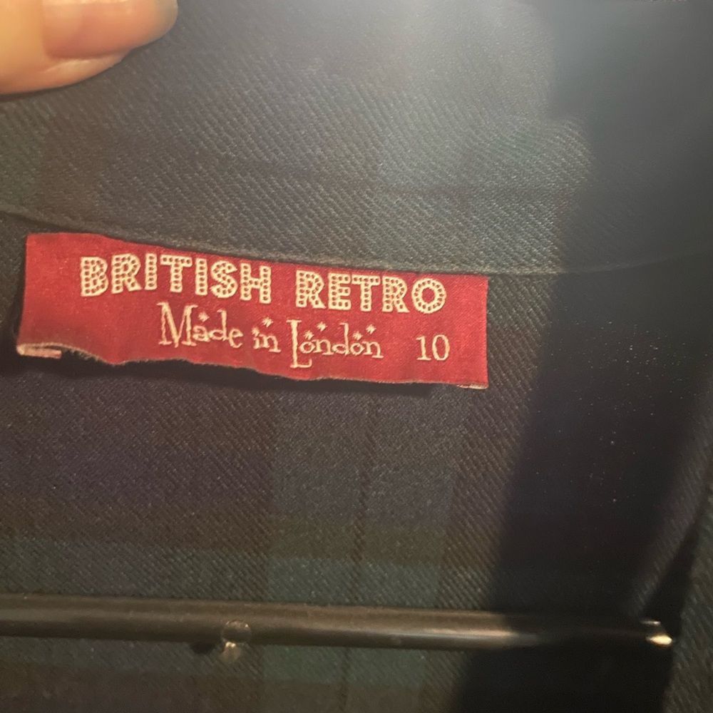 British Retro Way Out West blue/green tartan